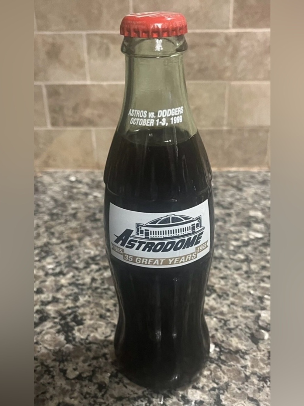 1999 Astrodome 35 Great Years
Astros vs. Dodgers, Commemorative Coke Bottle 8 Oz